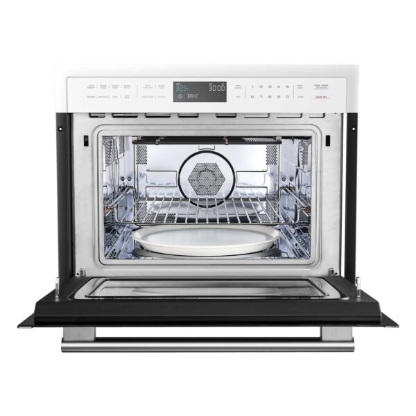 Forno Oliena Espresso White 24-Inch Built-In Microwave and Convection Oven Combo, 1.6 cu.ft