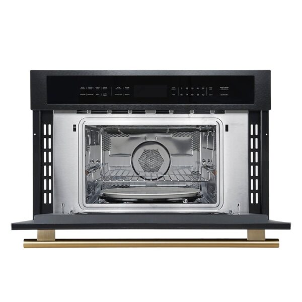 Forno Oliena Espresso Black 30-Inch Built-In Microwave and Convection Oven Combo, 1.6 cu.ft, 1750W Convection, 1000W Microwave, Stainless Steel Interior, Glass Touch Controls, Sensor Cooking