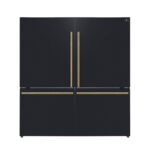 Forno Milano 2-Piece 62-Inch Freestanding Dual Bottom Freezer Refrigerator in Black – 34.4 cu.ft, Touch Control, Ice Maker