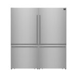 Forno Milano 2-Piece 62-Inch Freestanding Dual Bottom Freezer Refrigerator, Stainless Steel – 34.4 cu.ft, Touch Control, Ice Maker