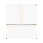 Forno Milano 2-Piece 62-Inch Freestanding Dual Bottom Freezer Refrigerator, White – 34.4 cu.ft, Touch Control, Ice Maker