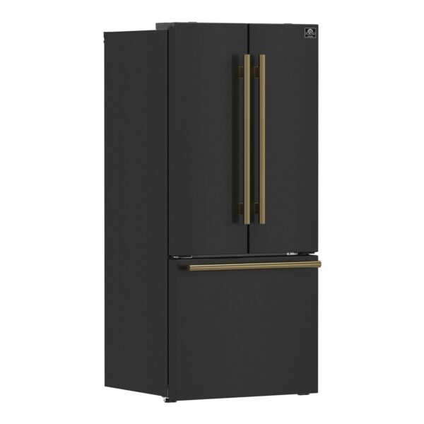 ProductForno Gallipoli Espresso 30-Inch Black French Door Refrigerator, Bottom Freezer, 17.5 Cu. Ft.