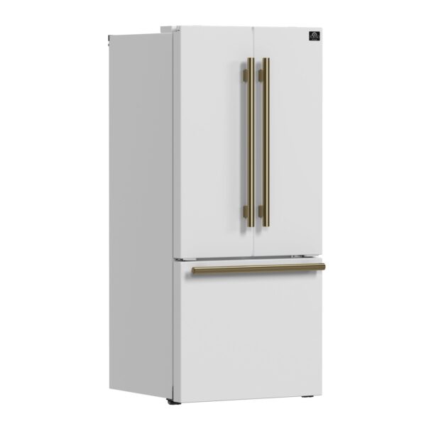 Forno Gallipoli Espresso 30-Inch White French Door Refrigerator, Bottom Freezer, 17.5 Cu. Ft.