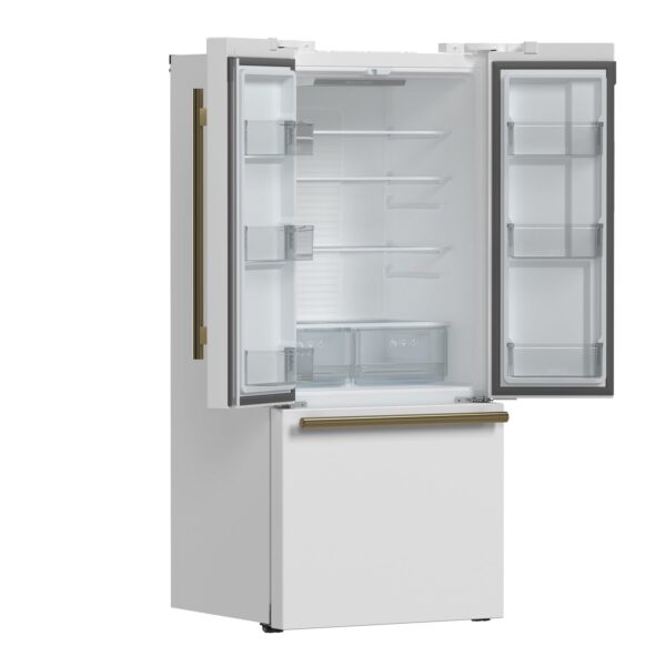 Forno Gallipoli Espresso 30-Inch White French Door Refrigerator, Bottom Freezer, 17.5 Cu. Ft.