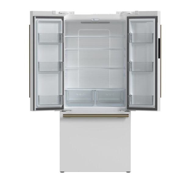 Forno Gallipoli Espresso 30-Inch White French Door Refrigerator, Bottom Freezer, 17.5 Cu. Ft.
