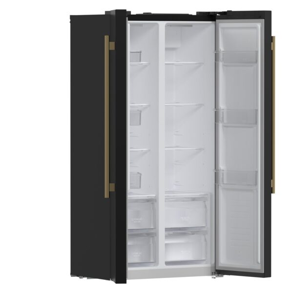 Forno Salerno Espresso 33-Inch Black Side-by-Side Refrigerator, 15.6 Cu. Ft
