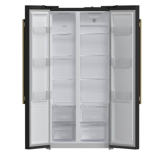 Forno Salerno Espresso 33-Inch Black Side-by-Side Refrigerator, 15.6 Cu. Ft