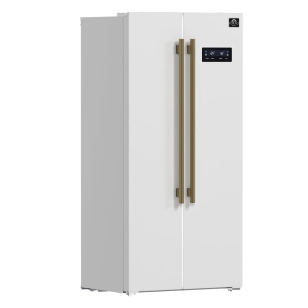 Forno Salerno Espresso 33-Inch White Side-by-Side Refrigerator, 15.6 Cu. Ft.