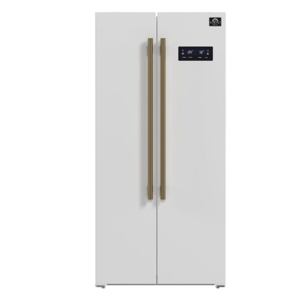 Forno Salerno Espresso 33-Inch White Side-by-Side Refrigerator, 15.6 Cu. Ft.
