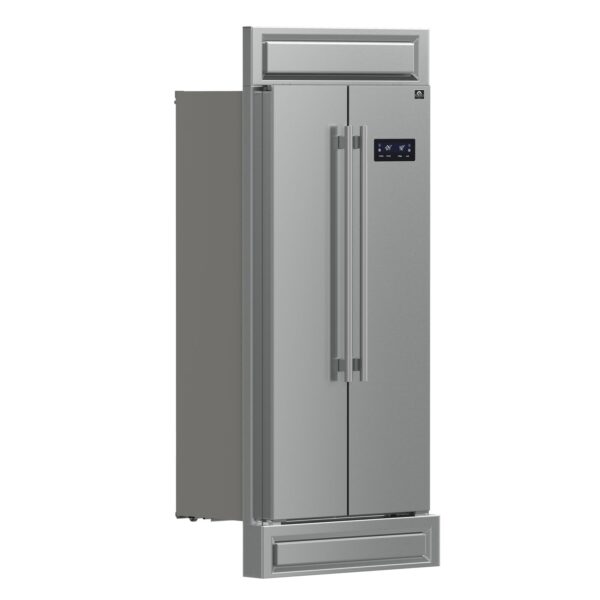 Forno Salerno 37-Inch Built-In Stainless Steel Refrigerator, 15.6 cu.ft, Modern Decorative Grill