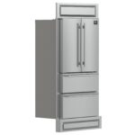 Forno Moena 40-Inch French Door Refrigerator, Stainless Steel, 19.2 cu.ft, Modern Decorative Grill, ENERGY STAR Certified