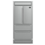 Forno Moena 40-Inch French Door Refrigerator, Stainless Steel, 19.2 cu.ft, Modern Decorative Grill, ENERGY STAR Certified