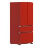 Forno Luigi 33-Inch French Door Refrigerator, 18 cu.ft, Red Finish, Handle-Free Design, ENERGY STAR Certified