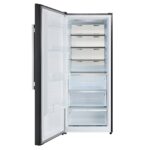 Forno Maderno 28-Inch Convertible Upright Freezer/Refrigerator in Black with Antique Brass Handle, 13.6 cu.ft., Left Swing