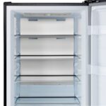 Forno Maderno 28-Inch Convertible Freezer/Refrigerator in Black with Antique Brass Handle, 13.6 cu.ft. Right Swing