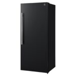 Forno Maderno 28-Inch Convertible Freezer/Refrigerator in Black with Antique Brass Handle, 13.6 cu.ft. Right Swing