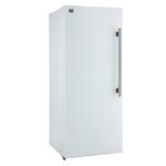 Forno Maderno 28-Inch Convertible Upright Freezer/Refrigerator in White with Antique Brass Handle, 13.6 cu.ft., Left Swing