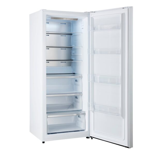 Forno Maderno 28-Inch Convertible Freezer/Refrigerator in White with Antique Brass Handle, 13.6 cu.ft. Right Swing