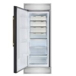 Forno Maderno 28-Inch Built-In Convertible Refrigerator in Black with Antique Brass, 13.6 cu.ft