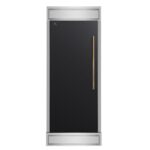 Forno Maderno 28-Inch Built-In Convertible Refrigerator in Black with Antique Brass, 13.6 cu.ft