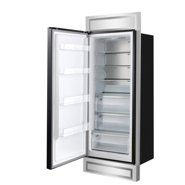 Forno Maderno 28-Inch Built-In Convertible Refrigerator in Black with Antique Brass, 13.6 cu.ft