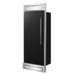 Forno Maderno 28-Inch Built-In Convertible Refrigerator in Black with Antique Brass, 13.6 cu.ft