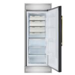 Forno Maderno 28-Inch Built-In Convertible Refrigerator in Black with Antique Brass Handle, 13.6 cu.ft