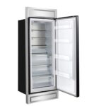 Forno Maderno 28-Inch Built-In Convertible Refrigerator in Black with Antique Brass Handle, 13.6 cu.ft