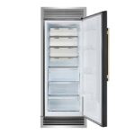 Forno Maderno 28-Inch Built-In Convertible Refrigerator in Black with Antique Brass Handle, 13.6 cu.ft