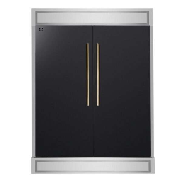 Forno Maderno 2-28-Inch Wide Convertible Refrigerator/Freezer in Black, Decorative Trim, 27.2 cu.ft
