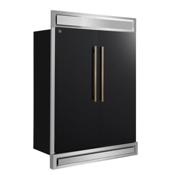 Forno Maderno 2-28-Inch Wide Convertible Refrigerator/Freezer in Black, Decorative Trim, 27.2 cu.ft