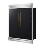 Forno Maderno 2-28-Inch Wide Convertible Refrigerator/Freezer in Black, Decorative Trim, 27.2 cu.ft