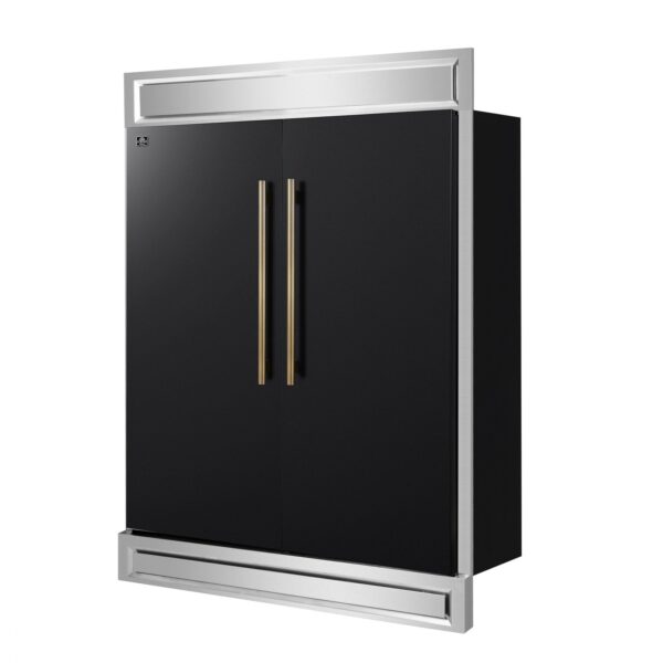 Forno Maderno 2-28-Inch Wide Convertible Refrigerator/Freezer in Black, Decorative Trim, 27.2 cu.ft
