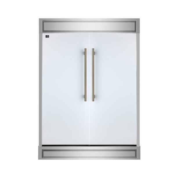 Forno Maderno 2-28-Inch Wide Convertible Refrigerator/Freezer in White, Decorative Trim, 27.2 cu.ft