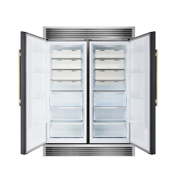 Forno Maderno 2-28-Inch Wide Convertible Refrigerator/Freezer in Black, Decorative Trim Grill, 27.2 cu.ft