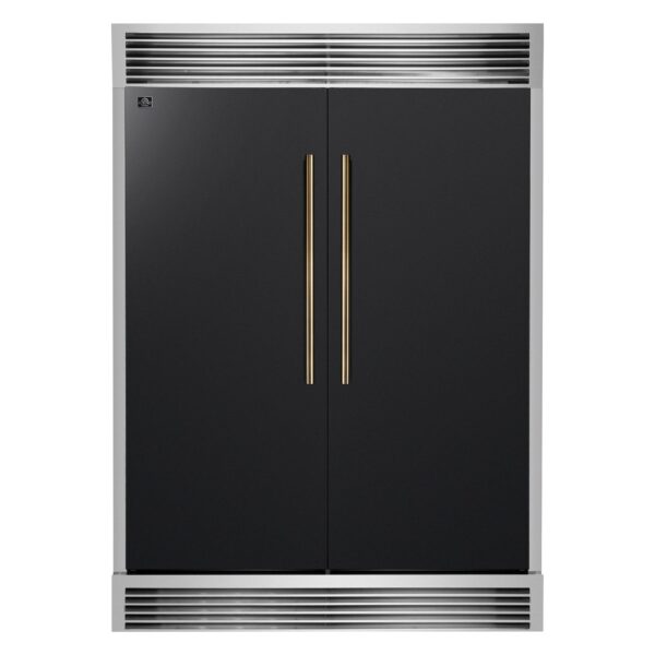 Forno Maderno 2-28-Inch Wide Convertible Refrigerator/Freezer in Black, Decorative Trim Grill, 27.2 cu.ft