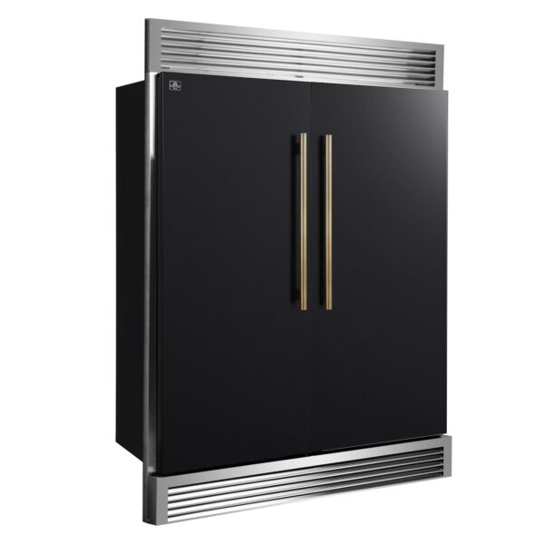 Forno Maderno 2-28-Inch Wide Convertible Refrigerator/Freezer in Black, Decorative Trim Grill, 27.2 cu.ft