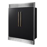 Forno Maderno 2-28-Inch Wide Convertible Refrigerator/Freezer in Black, Decorative Trim Grill, 27.2 cu.ft