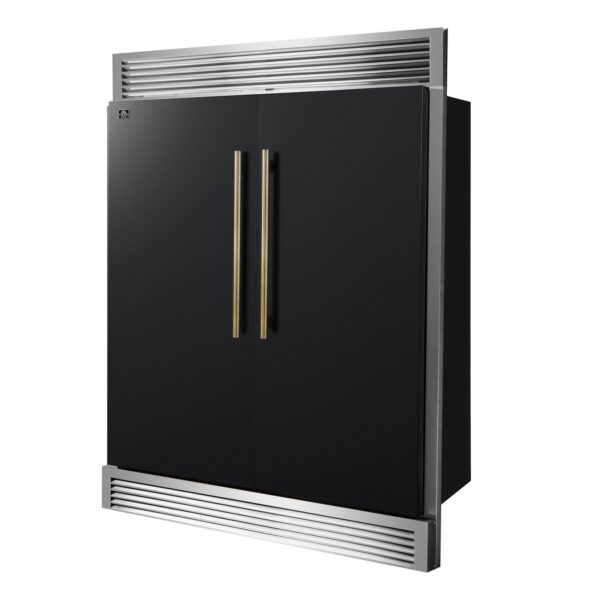 Forno Maderno 2-28-Inch Wide Convertible Refrigerator/Freezer in Black, Decorative Trim Grill, 27.2 cu.ft