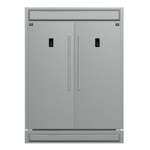 ProductForno Fortezza 60 Inch Convertible Refrigerator/Freezer with Modern Trim Kit, Stainless Steel, Total No Frost, with Automatic Ice Maker