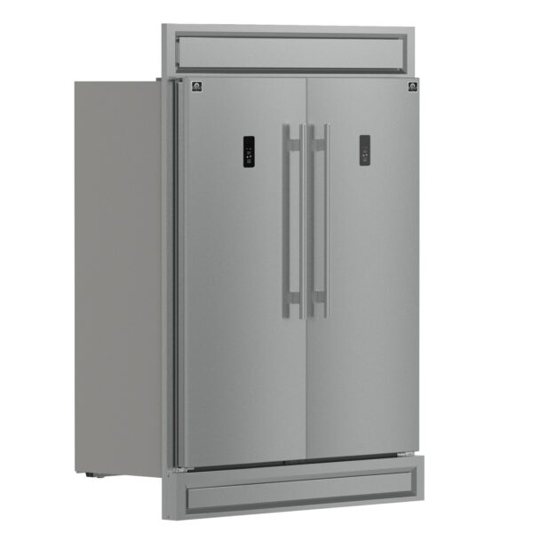 ProductForno Fortezza 60 Inch Convertible Refrigerator/Freezer with Modern Trim Kit, Stainless Steel, Total No Frost, with Automatic Ice Maker