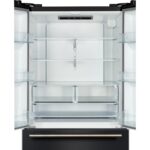 Forno Rivello 36 Inch French Door Refrigerator in Black with Antique Brass, Internal Water Dispenser
