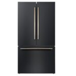 Forno Rivello 36 Inch French Door Refrigerator in Black with Antique Brass, Internal Water Dispenser