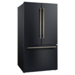Forno Rivello 36 Inch French Door Refrigerator in Black with Antique Brass, Internal Water Dispenser