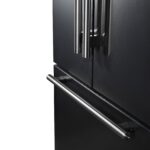 Forno Rivello 36 Inch French Door Refrigerator in Black with Antique Brass, Internal Water Dispenser