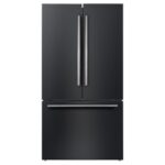 Forno Rivello 36 Inch French Door Refrigerator in Black with Antique Brass, Internal Water Dispenser