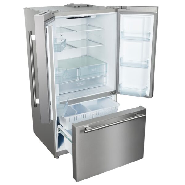 Forno Rivello 36 Inch French Door Refrigerator in Stainless Steel, Internal Water Dispenser