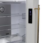 Forno Luigi 33-Inch French Door Refrigerator, 18 cu.ft, White Finish, Antique Brass Handles, ENERGY STAR Certified