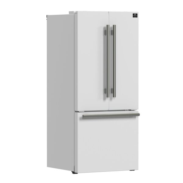 Forno Gallipoli Espresso 30-Inch White French Door Refrigerator, Bottom Freezer, 17.5 Cu. Ft.