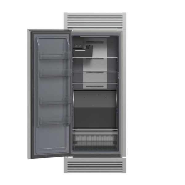 Forno Fortezza 32 Inch Left-Swing Freezer with Standard Trim Grill, Stainless Steel, with Automatic Ice Maker